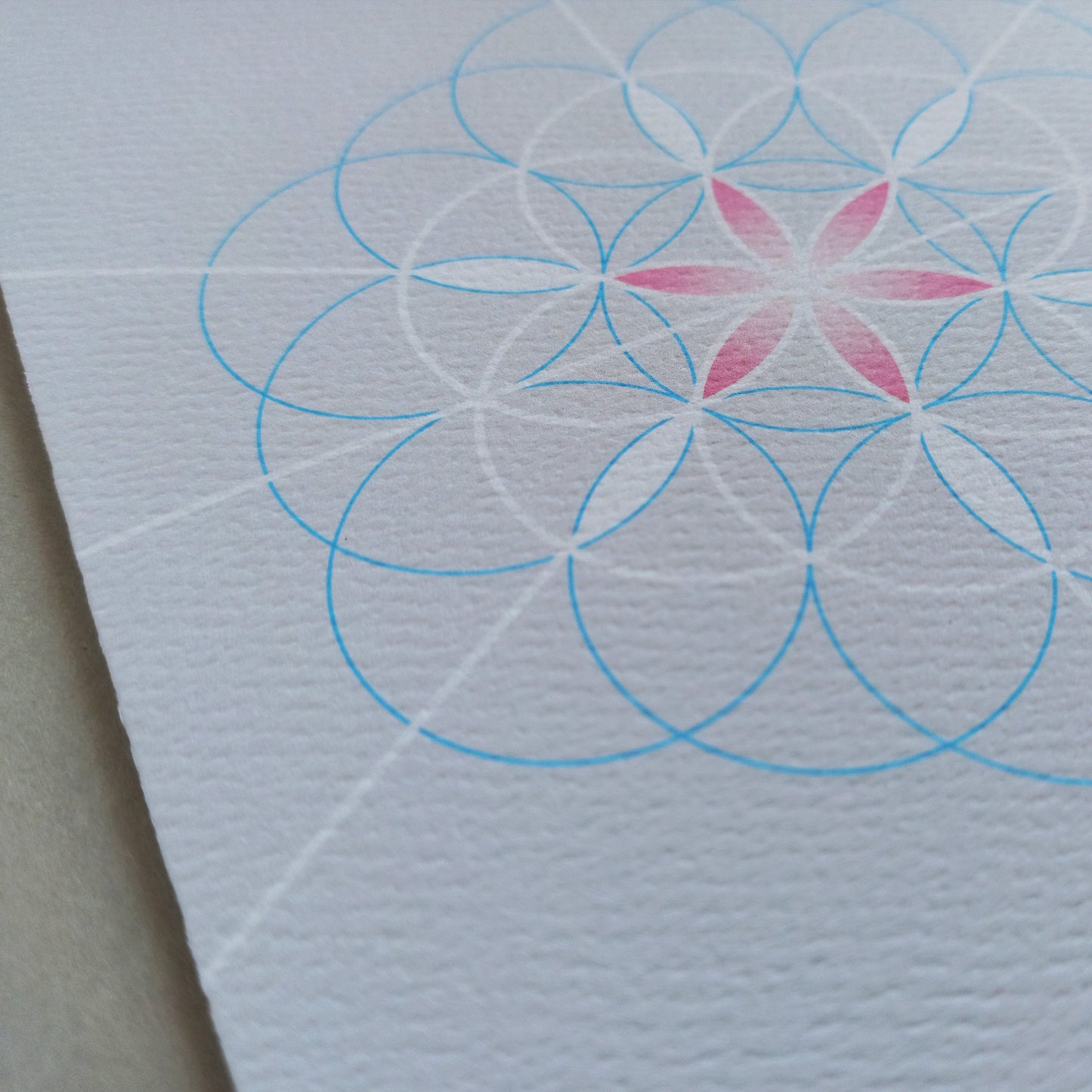BONANI Grußkarte 05 "Blume des Lebens", heilige Geometrie, hell, 11 x 17 cm, Klappkarte inkl. Umschlag - BONANI Design Schreibwaren