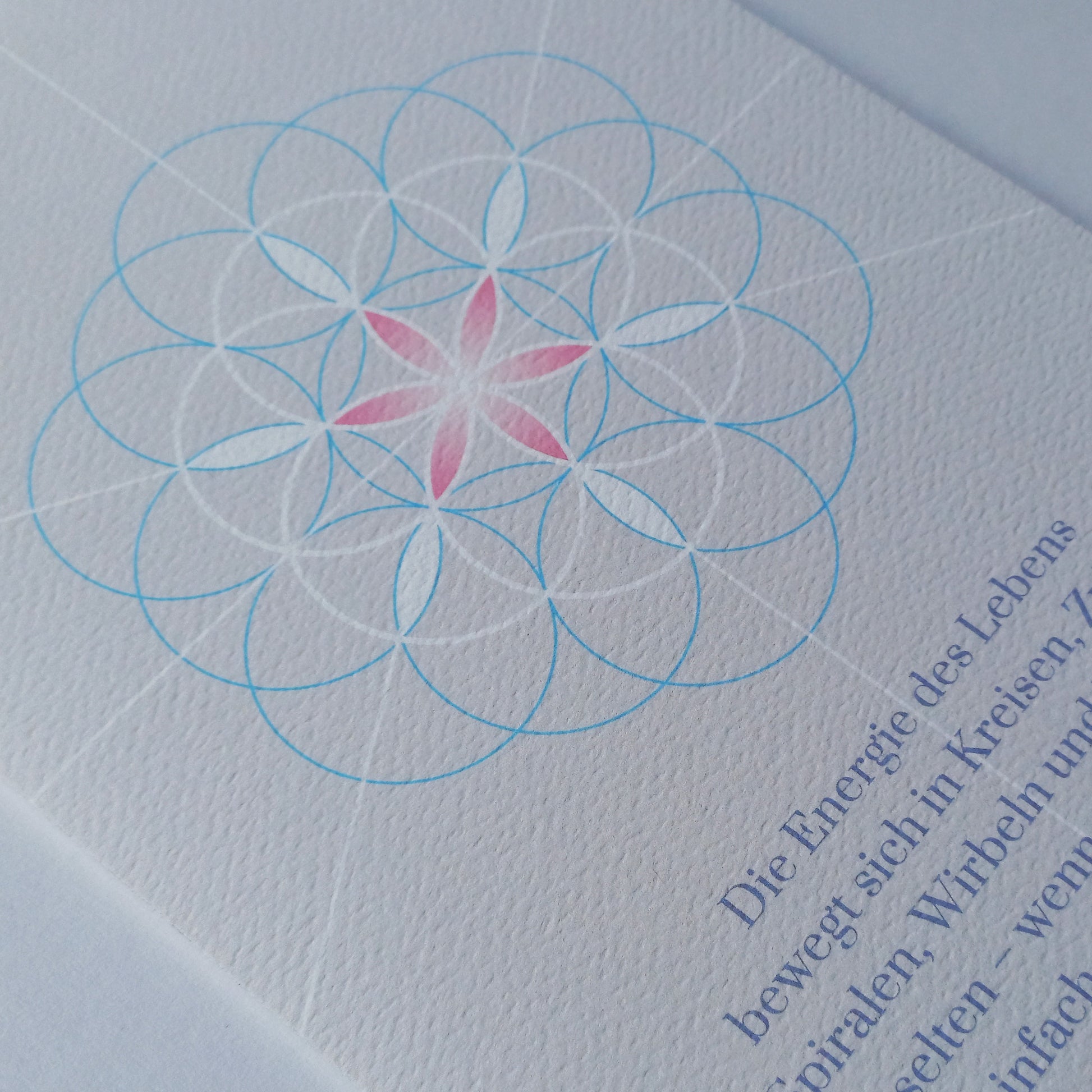 BONANI Grußkarte 06 "Blume des Lebens", heilige Geometrie, mit Zitat, 11 x 17 cm, Klappkarte inkl. Umschlag - BONANI Design Schreibwaren