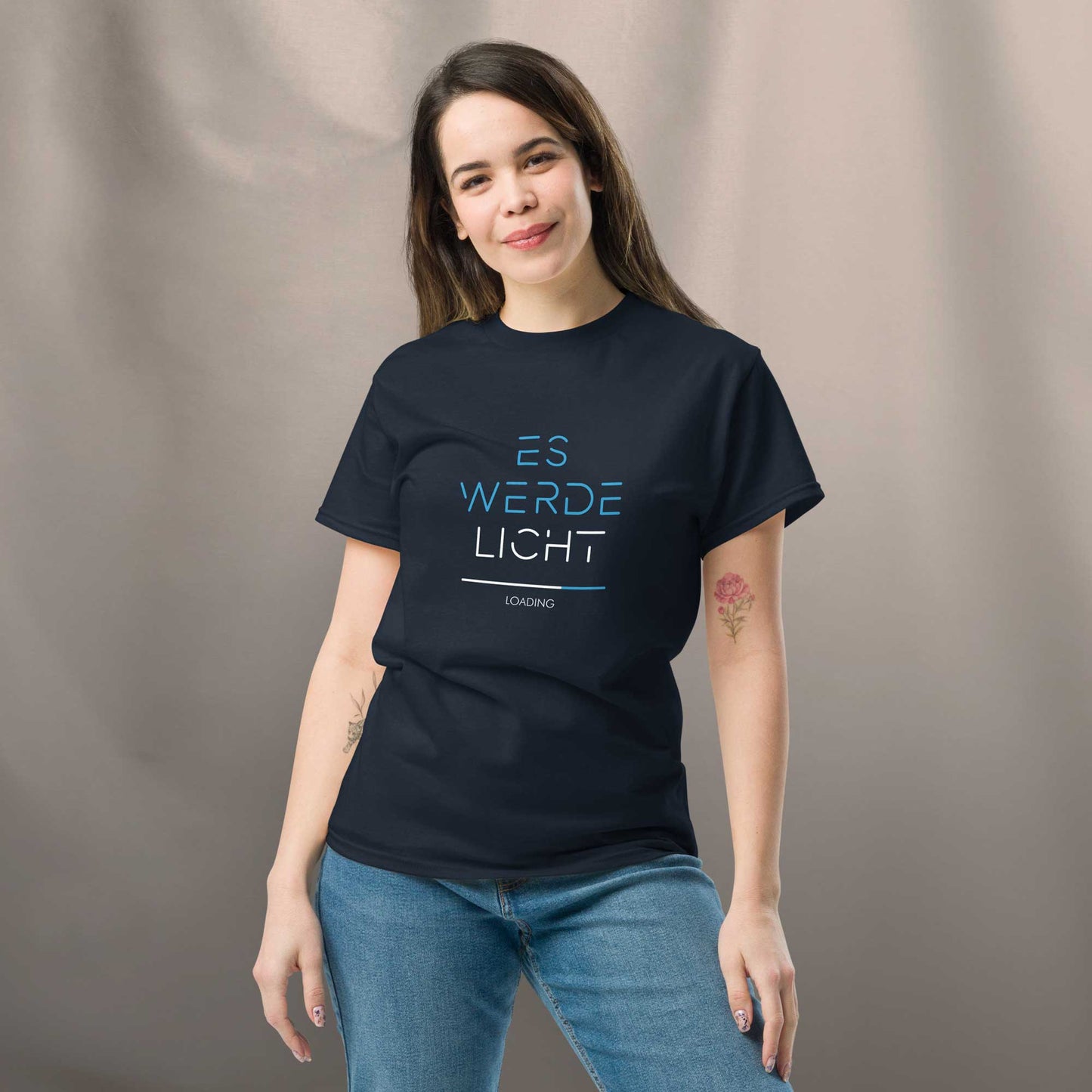 Klassisches Unisex T-Shirt, Minimalistisch, "Es werde Licht" - BONANI Design T-Shirt