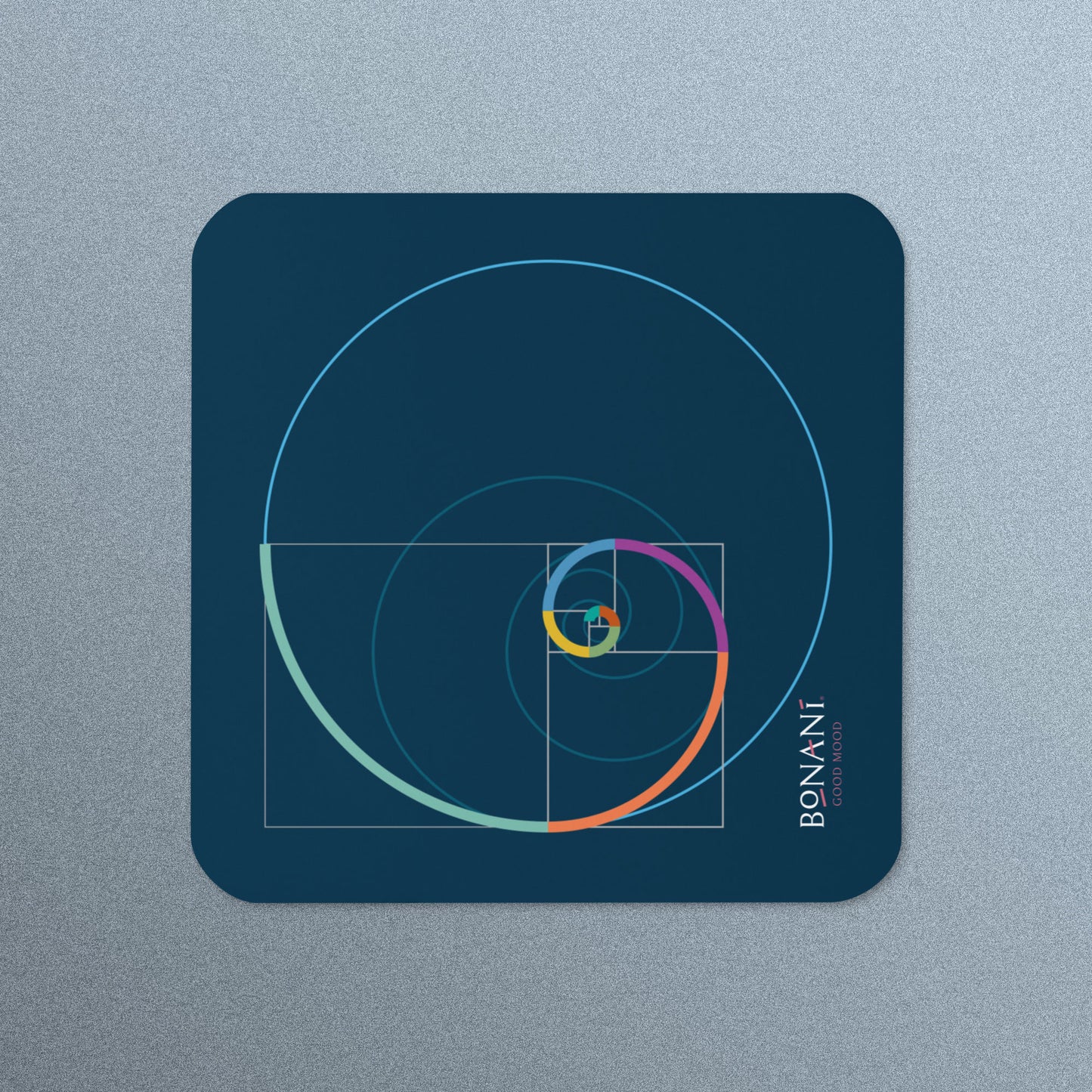 Korkuntersetzer Goldener Schnitt mit dem Design der Fibonacci - Spirale - BONANI Design Untersetzer