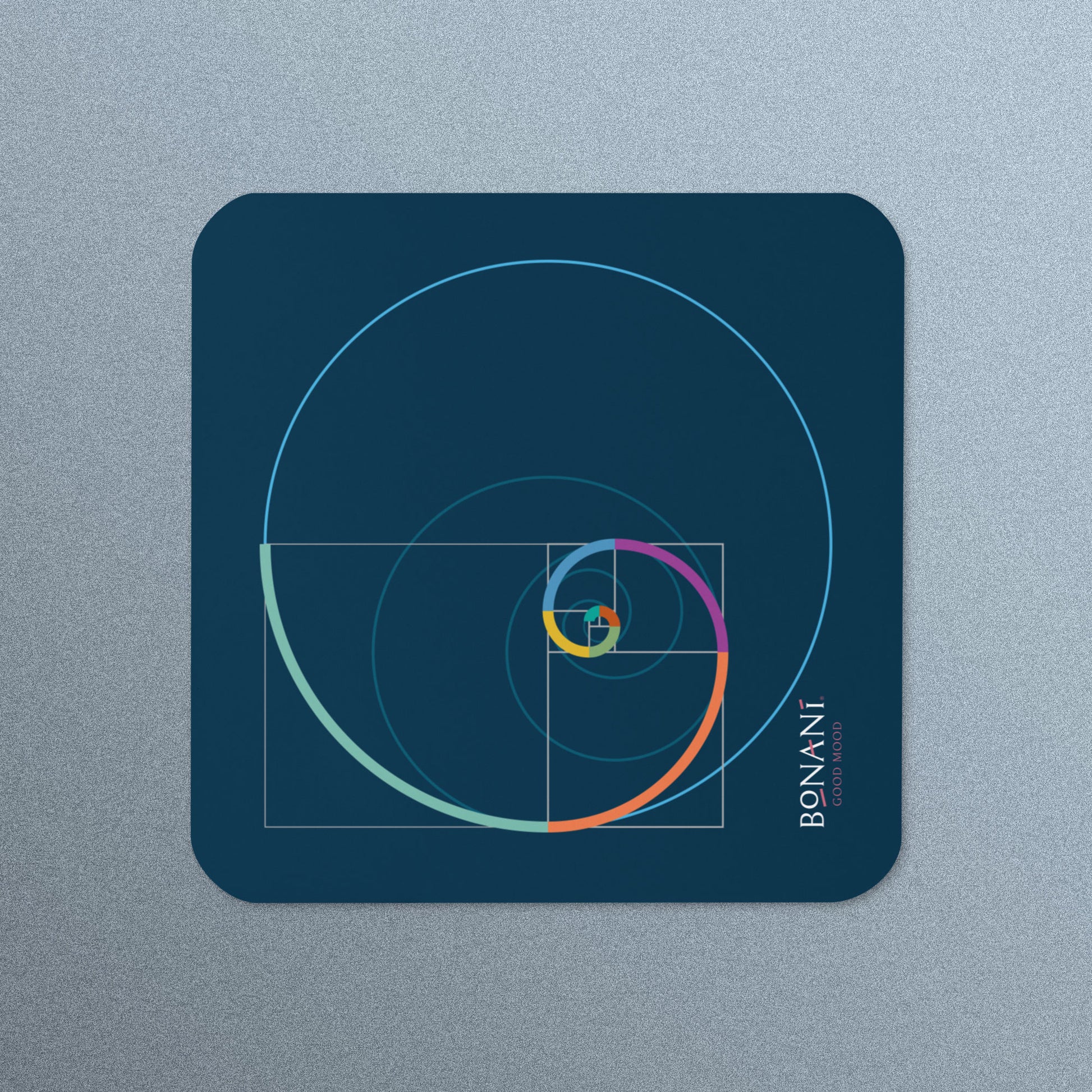 Korkuntersetzer Goldener Schnitt mit dem Design der Fibonacci - Spirale - BONANI Design Untersetzer