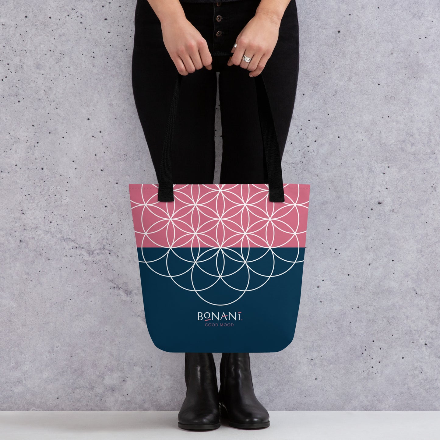 Stofftasche "Blume des Lebens", einem Symbol der heiligen Geometrie, für alles was tragbar ist - BONANI Design Stofftasche