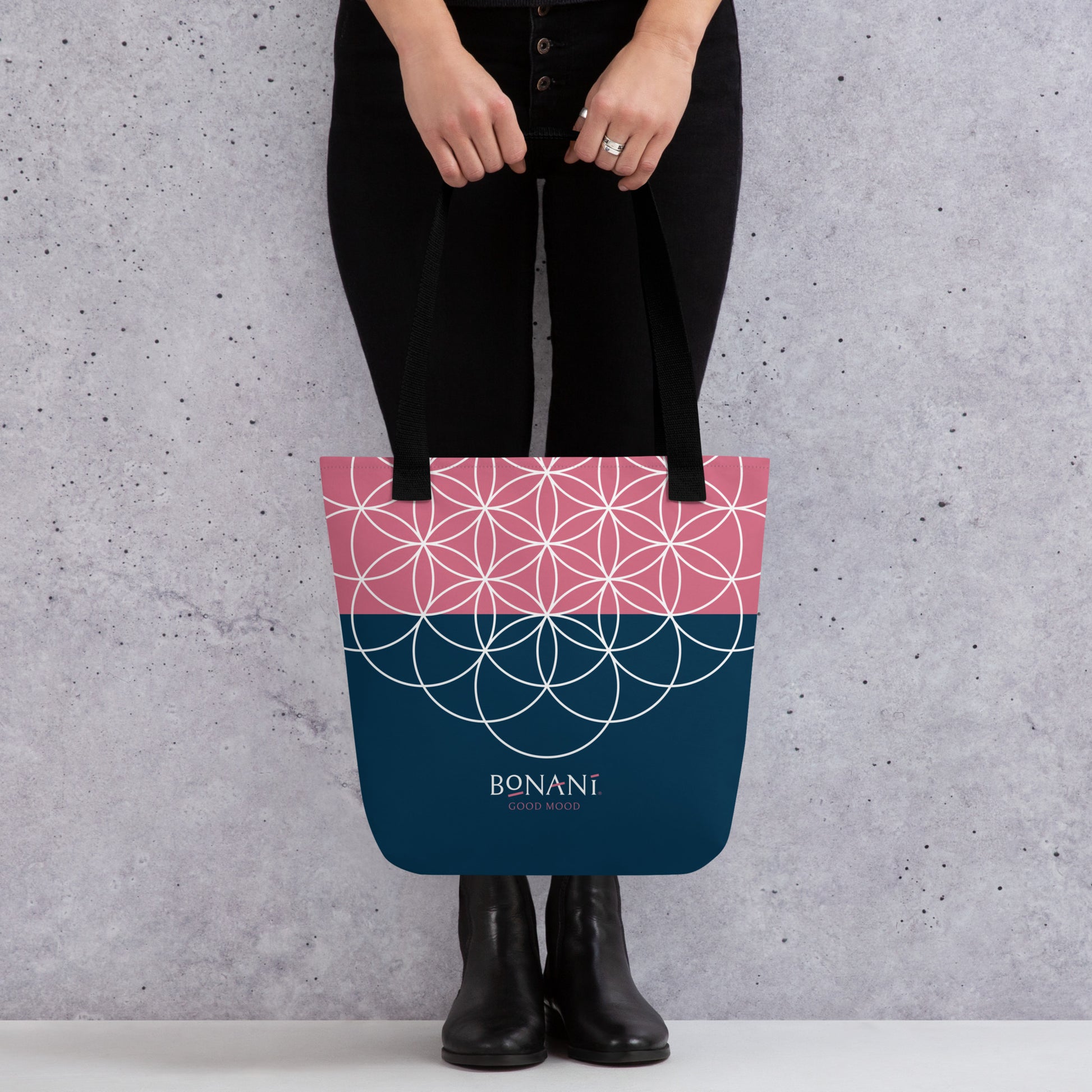 Stofftasche "Blume des Lebens", einem Symbol der heiligen Geometrie, für alles was tragbar ist - BONANI Design Stofftasche